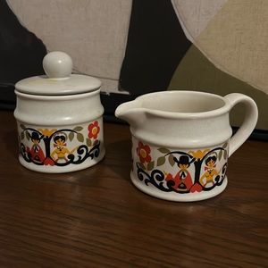 Vintage Sadler England “Folk Love” cream and sugar set